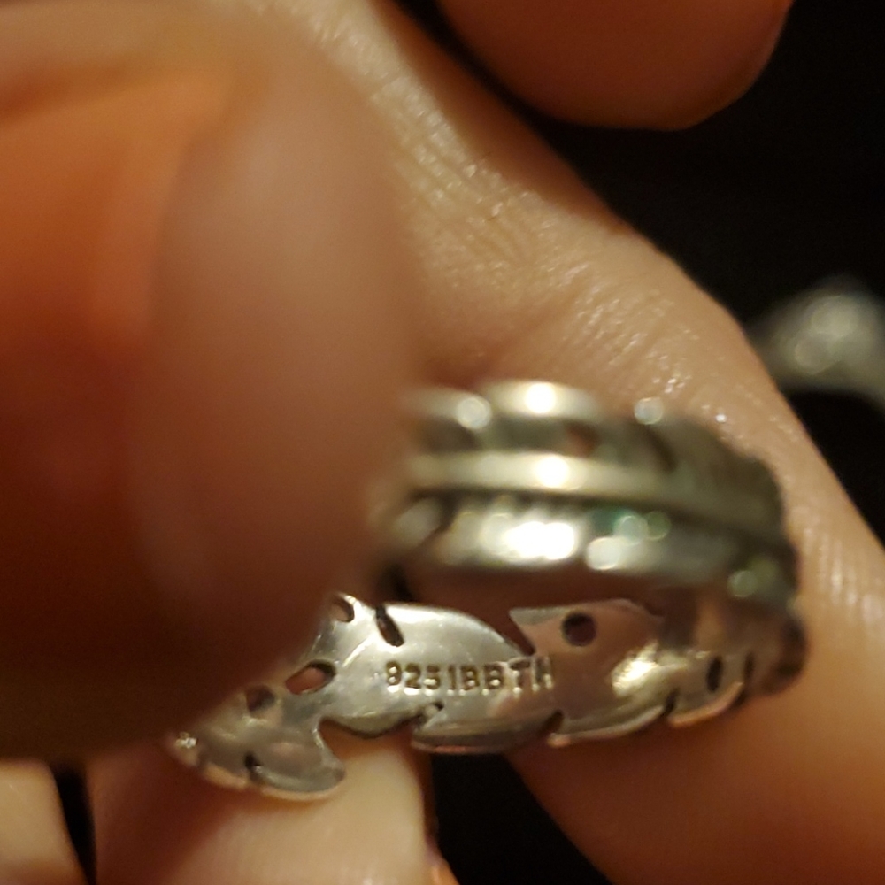 🐺Sterling silver feather band ring - Picture 2 of 3